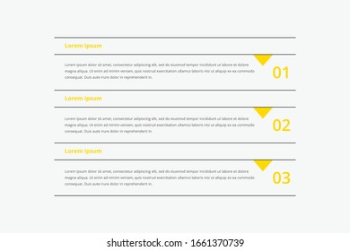 Modern vector abstract infographic with 3 steps or processes elements. Business concept timeline. Vector illustration.