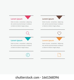 Modern vector abstract infographic with 4 steps or processes elements and marketing icons. Business concept timeline.