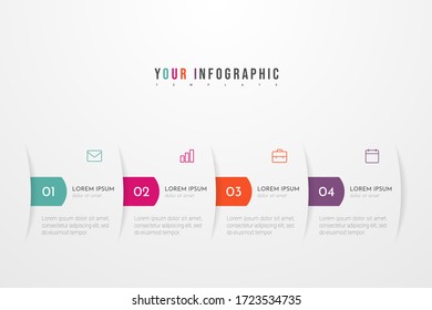 Modern vector abstract infographic with 4 steps or processes elements. Business concept. Vector illustration.