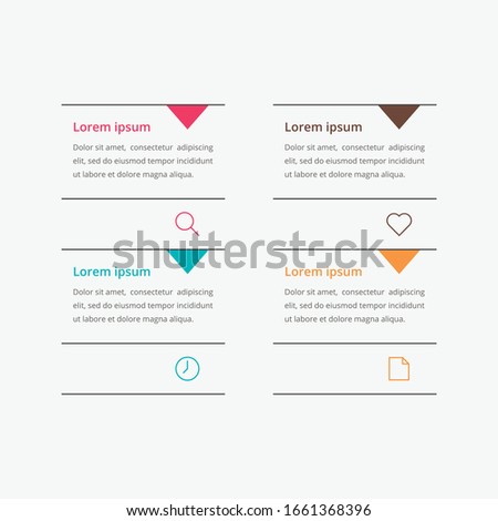 Modern vector abstract infographic with 4 steps or processes elements and marketing icons. Business concept timeline.
