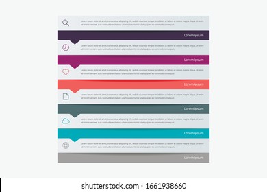 Infografía abstracta vectorial moderna con 6 pasos o procesos elementos e iconos de marketing. Planeación del concepto de negocio.