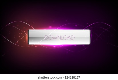 Modern vector abstract light glowing background with a white glass button