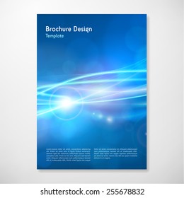 Modern Vector abstract lights brochure report design template. layered. 