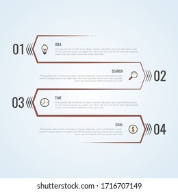 Modern vector abstract options infographic elements. Can be used for workflow layout, diagram, number options, icons for 4 options or steps, web design. Timeline infographic template, EPS10