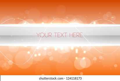 Modern vector abstract orange light glowing blurry background with bokeh effect