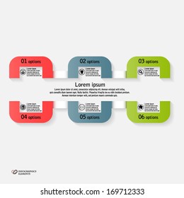 Modern vector abstract origami paper infographics