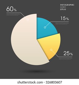 modern vector abstract pie chart infographic elements.can be used for workflow layout, diagram, number options, web design.  illustration ,EPS10