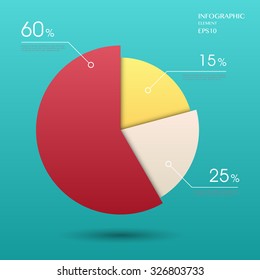 modern vector abstract pie chart infographic elements.can be used for workflow layout, diagram, number options, web design.  illustration ,EPS10