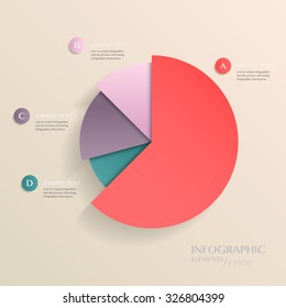 modern vector abstract pie chart infographic elements.can be used for workflow layout, diagram, number options, web design.  illustration ,EPS10