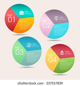 modern vector abstract pie chart infographic elements.can be used for workflow layout, diagram, number options, web design.  illustration ,EPS10