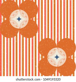 Modern vector abstract seamless geometric pattern with semicircles and circles in retro scandinavian style. 