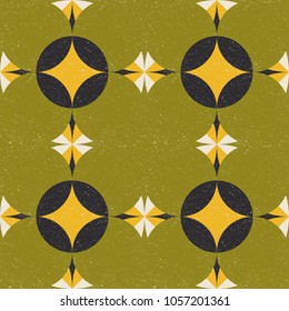 Modern vector abstract seamless geometric pattern with semicircles and circles in retro scandinavian style. 