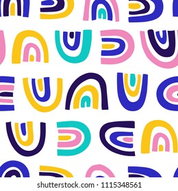 Modern vector abstract seamless geometric pattern in scandinavian style.