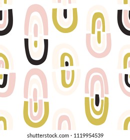 Modern vector abstract seamless geometric pattern in scandinavian style.