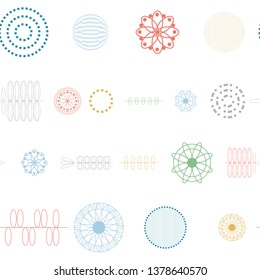 
Modern vector abstract seamless geometric pattern with stylized textured flowers and leaves in retro scandinavian style.