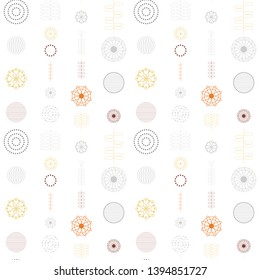 Modern vector abstract seamless geometric pattern with stylized  flowers and leaves in retro scandinavian style.