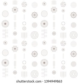 Modern vector abstract seamless geometric pattern with stylized  flowers and leaves in retro scandinavian style.