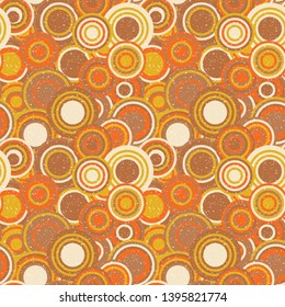Modern vector abstract seamless geometric pattern with  circles in retro scandinavian style.Retro colored shapes with worn out texture.