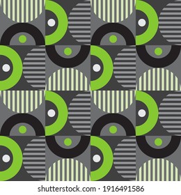 Patrón geométrico abstracto vectorial moderno sin fisuras con formas de color, líneas y otros elementos de estilo catastrófico retro
