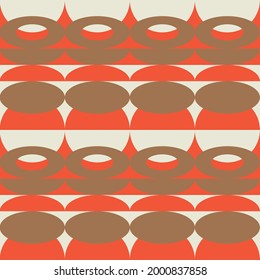 Modern vector abstract seamless geometric pattern with circle, semicircles and ovals in retro scandinavian style. Pastel colored simple shapes background.