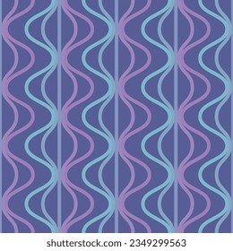 Modern vector abstract seamless geometric pattern with waves gradient in retro style. Minimalist illustration with lines simple shapes.