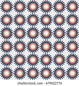 Modern vector abstract seamless geometric pattern with stylized flowers  in retro scandinavian style.