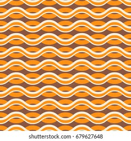 
Modern vector abstract seamless geometric pattern with wave lines in retro  style. Vintage colors lines with worn out texture.