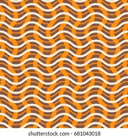 
Modern vector abstract seamless geometric pattern with wave lines in retro  style. Vintage colors lines with worn out texture.
