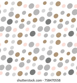 Modern vector abstract seamless geometric pattern with  circles in retro  style