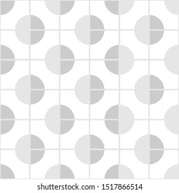 Modern vector abstract seamless pattern. Grey circles on a white background. Vertical and horizontal lines