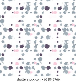 Modern Vector Abstract Seamless Pattern. Soft pastel colors shapes with worn out texture on white background.