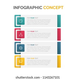 Modern vector abstract step label infographic elements. Can be used for workflow layout, diagram, number options, icons for 4 options, web design. illustration ,EPS10