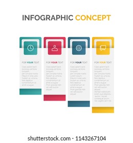 Modern vector abstract step label infographic elements. Can be used for workflow layout, diagram, number options, icons for 4 options, web design. illustration ,EPS10