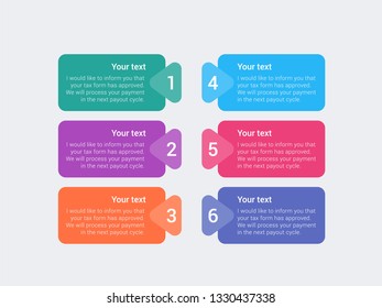 Modern vector abstract step label infographic elements. Can be used for workflow layout, diagram, number options, web design. Six options or steps illustration ,EPS10