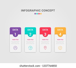 Modern vector abstract step label infographic elements. Can be used for workflow layout, diagram, number options, icons for 4 options, web design. illustration ,EPS10