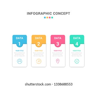 Modern vector abstract step label infographic elements. Can be used for workflow layout, diagram, number options, icons for 4 options, web design. illustration ,EPS10