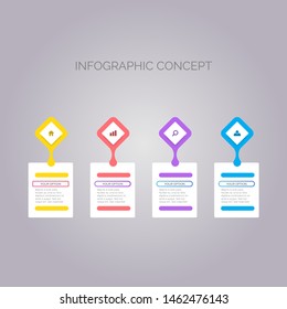 Modern vector abstract step label infographic elements. Can be used for workflow layout, diagram, number options, icons for 4 options, web design. illustration ,EPS10