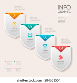 modern vector abstract step label infographic elements.can be used for workflow layout, diagram, number options, web design.  illustration ,EPS10