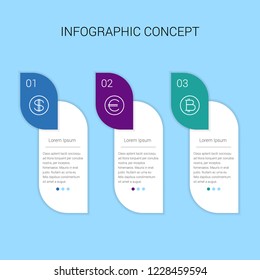 Modern vector abstract step lable infographic elements. Can be used for workflow layout, diagram, number options, icons for 3 options, web design. illustration ,EPS10