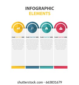 Modern vector abstract step lable infographic elements.can be used for workflow layout, diagram, number options, icons for 4 options, web design. illustration ,EPS10