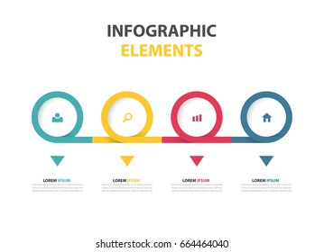Modern vector abstract step lable infographic elements.can be used for workflow layout, diagram, number options, icons for 4 options, web design. illustration ,EPS10