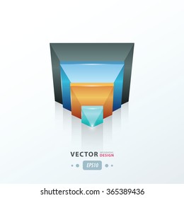 modern vector abstract triangle orange, blue and black