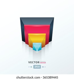 modern vector abstract triangle pink, blue, yellow