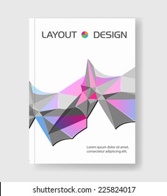 Modern Vector abstract triangles, brochure, easy editable