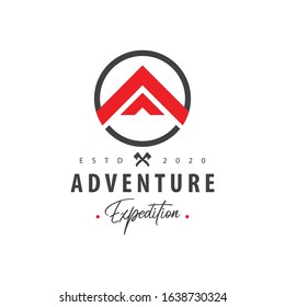 modern vector adventure mountain with simple shapes make this design masculine and elegant font combinations.