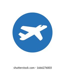 modern vector airplane icon in blue