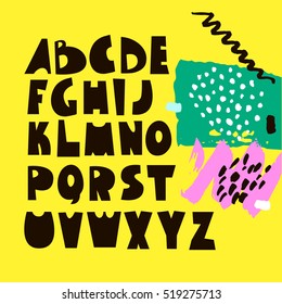 Modern vector alphabet. Artistic type