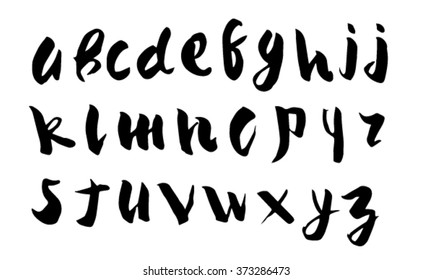 Modern vector alphabet, Vector font abc. Painted letters. Hand drawn alphabet. Letters for design. Handmade alphabet