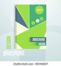 Modern Vector annual report design template with triangles. Can be used for brochure cover,  book cover,  flyer.