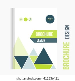 Modern Vector annual report design template with triangles. Can be used for brochure cover,  book cover,  flyer